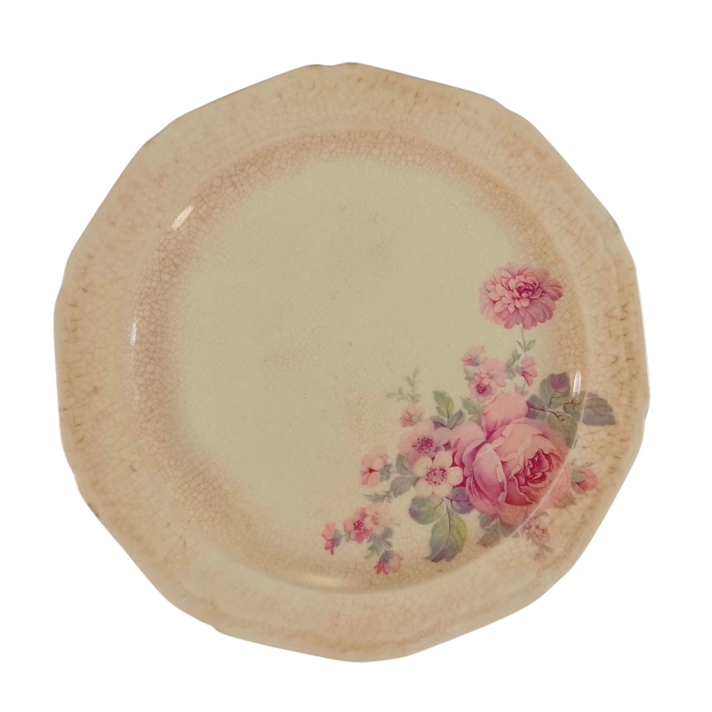 Antique Edwin M. Knowles China Plate Rose Floral 34-2 Vintage Early 1900s 9.5 In